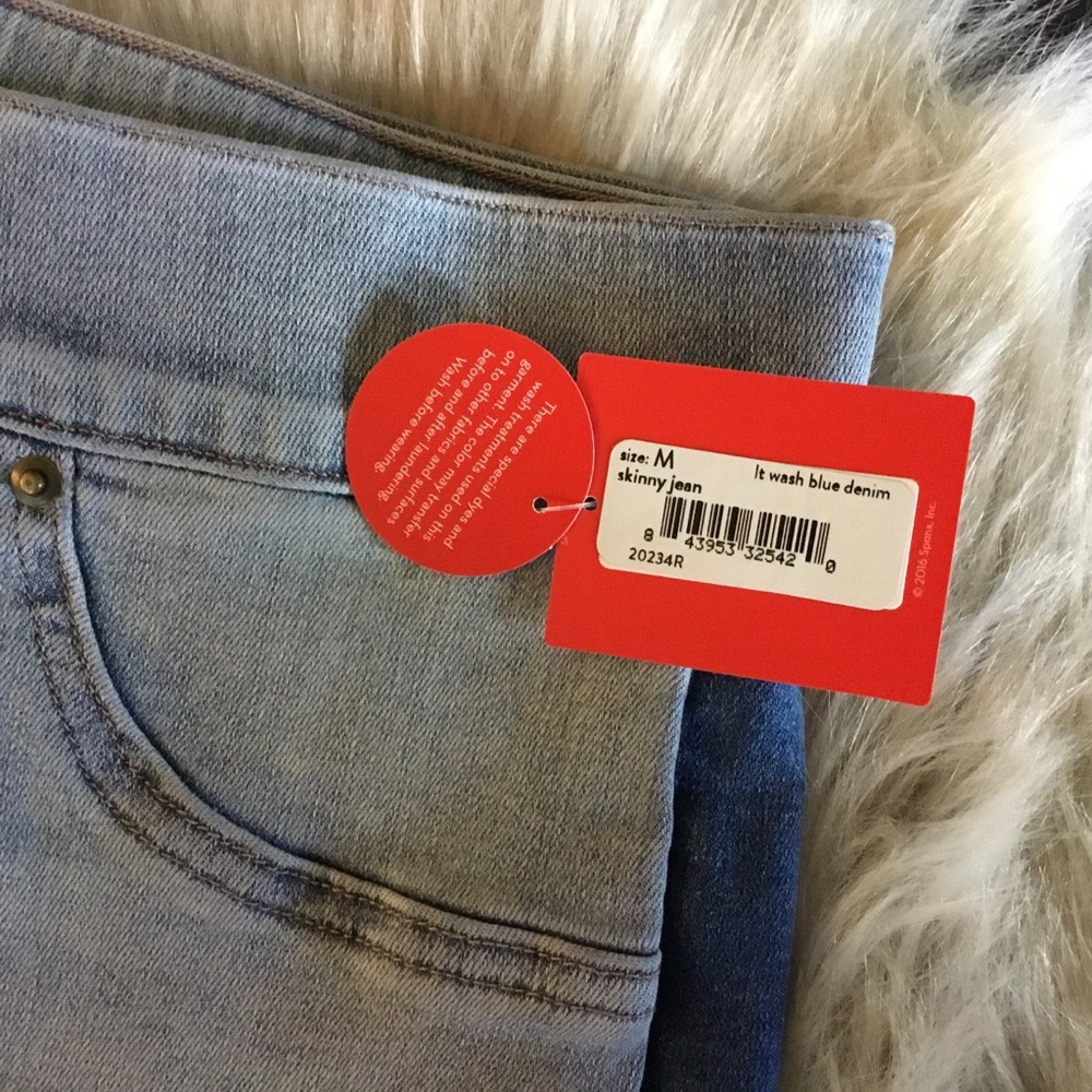 Spanx Side Stripe Distressed Skinny Jean Medium - Picture 6 of 6